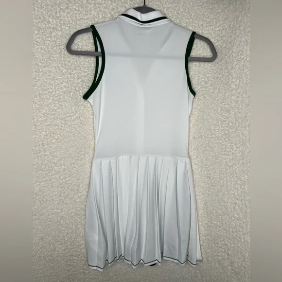 Lacoste White and Green Sleeveless Polo Dress - Picture 2 of 3